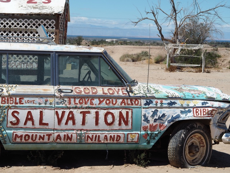 Painted car at Salvation Mountain, California