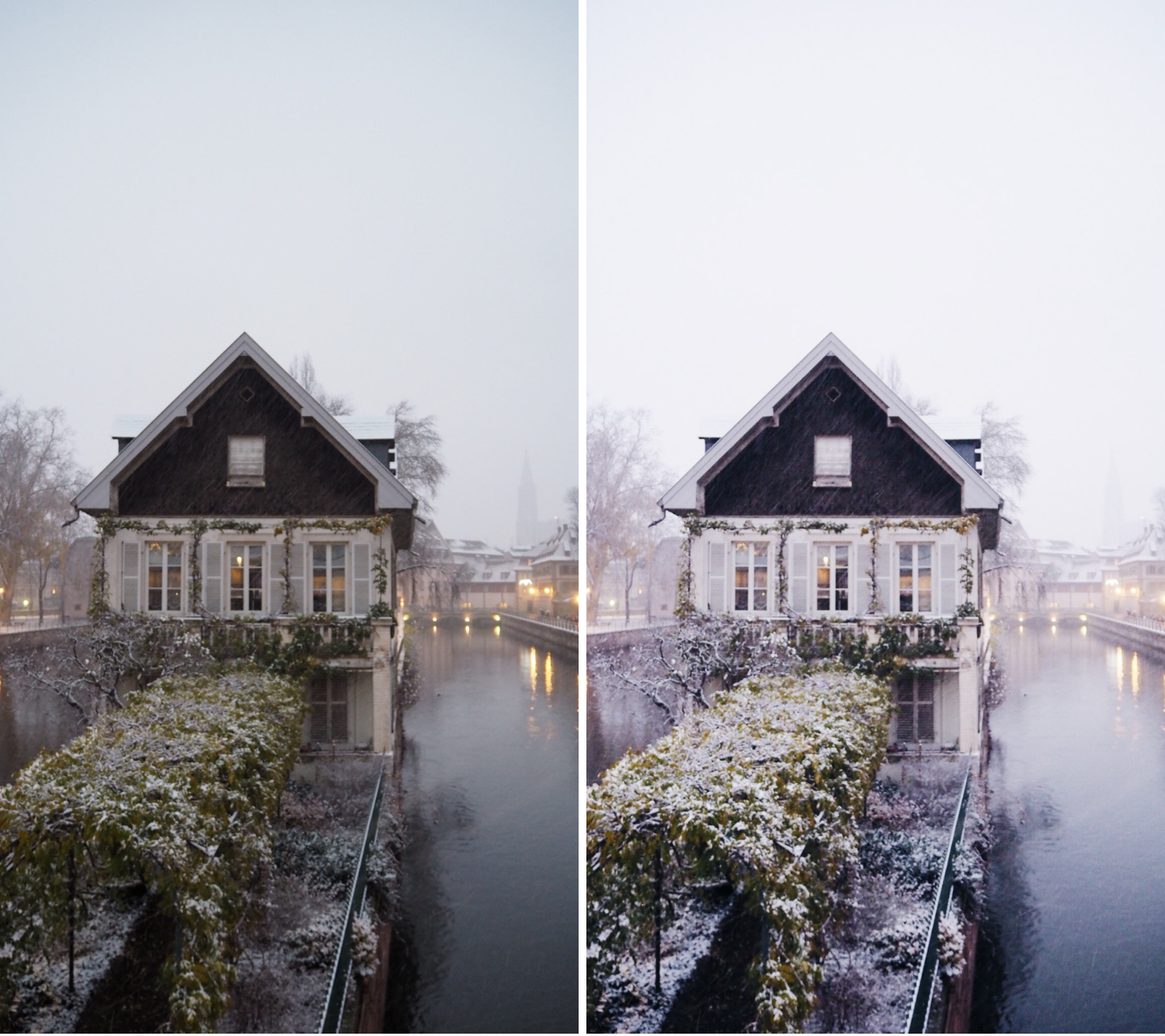 Photo before and after editing with VSCO